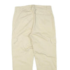 Mens Relaxed Beige Cotton Blend Cargo Trousers W31 L25 Casual Lightweight Zip