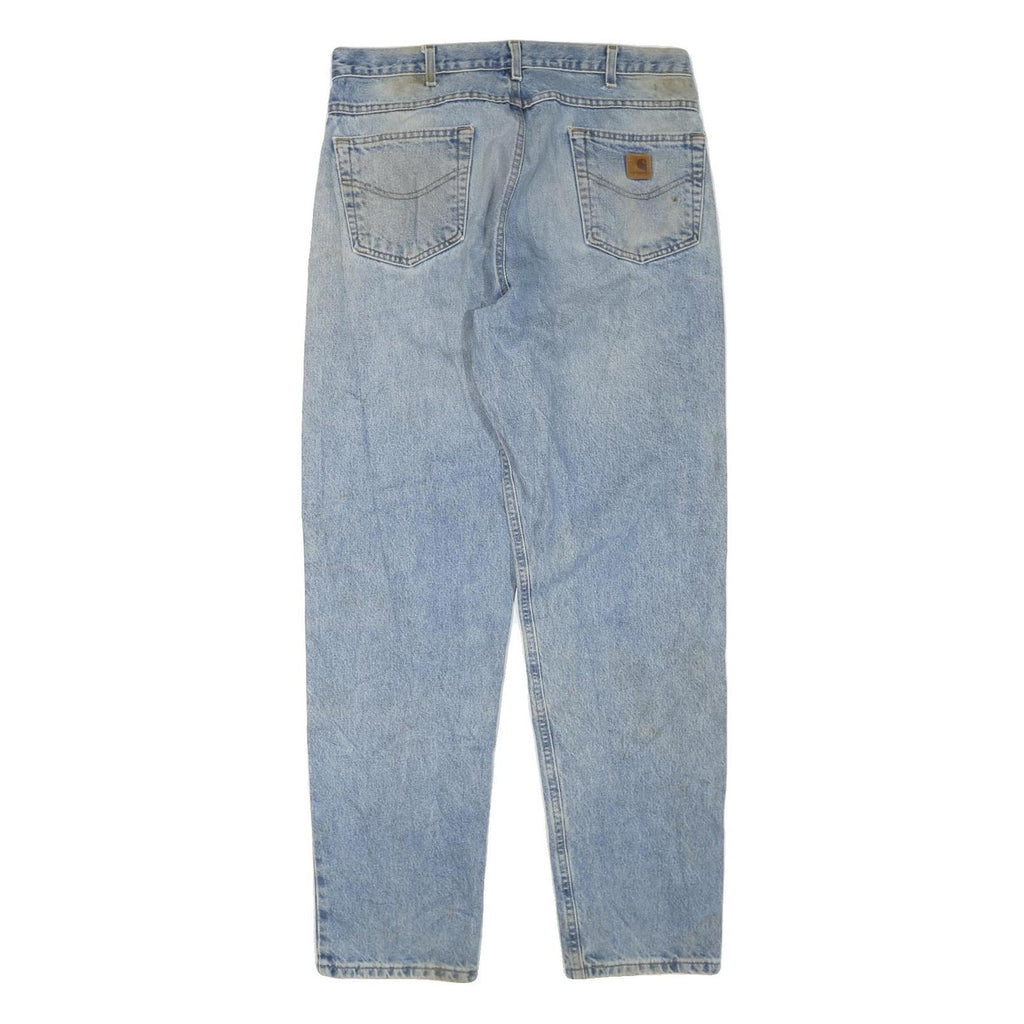 CARHARTT Mens Jeans Blue Regular Straight Denim Medium W36 L34 Casual Zip