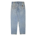 CARHARTT Mens Jeans Blue Regular Straight Denim Medium W36 L34 Casual Zip
