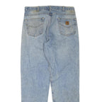 CARHARTT Mens Jeans Blue Regular Straight Denim Medium W36 L34 Casual Zip