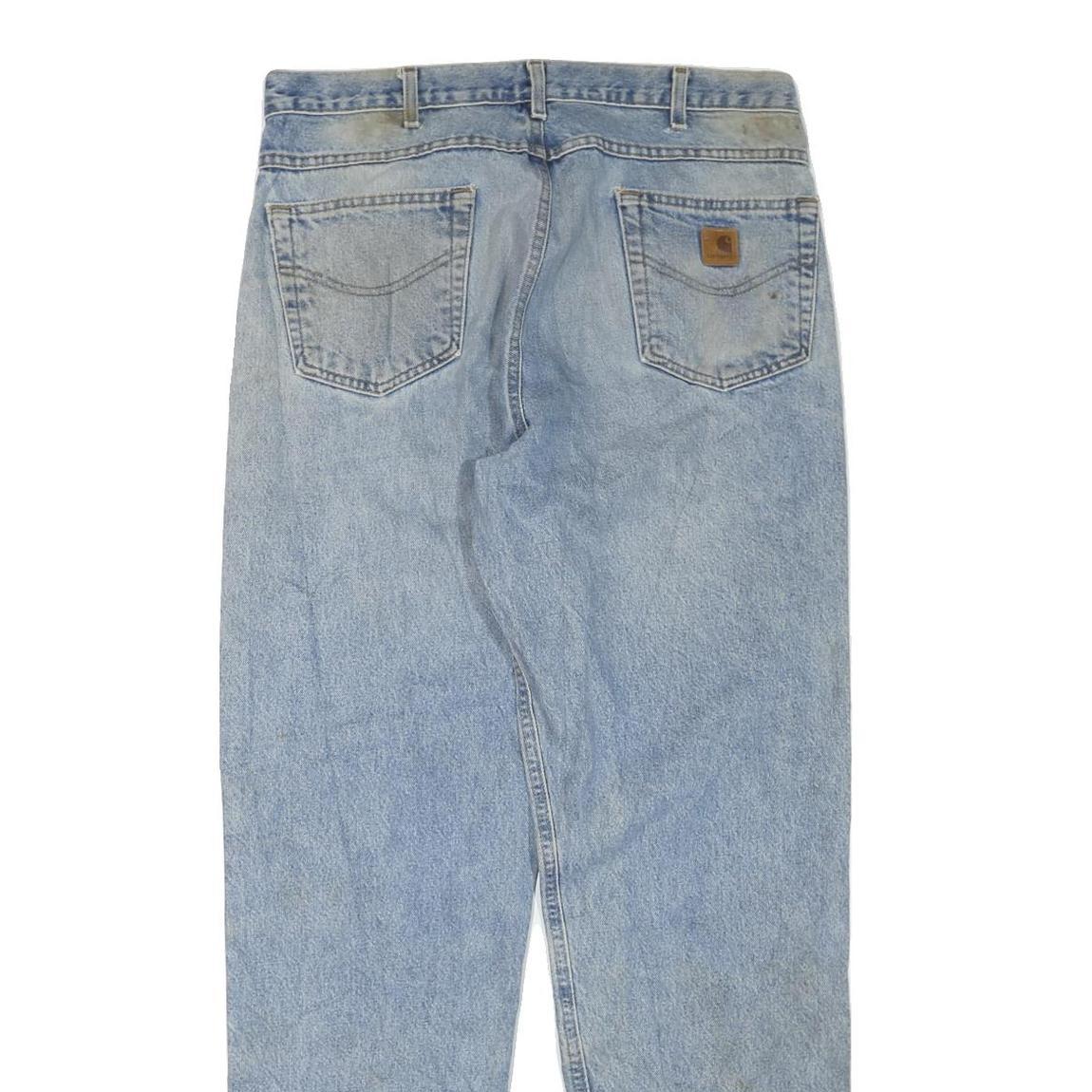 CARHARTT Mens Jeans Blue Regular Straight Denim Medium W36 L34 Casual Zip