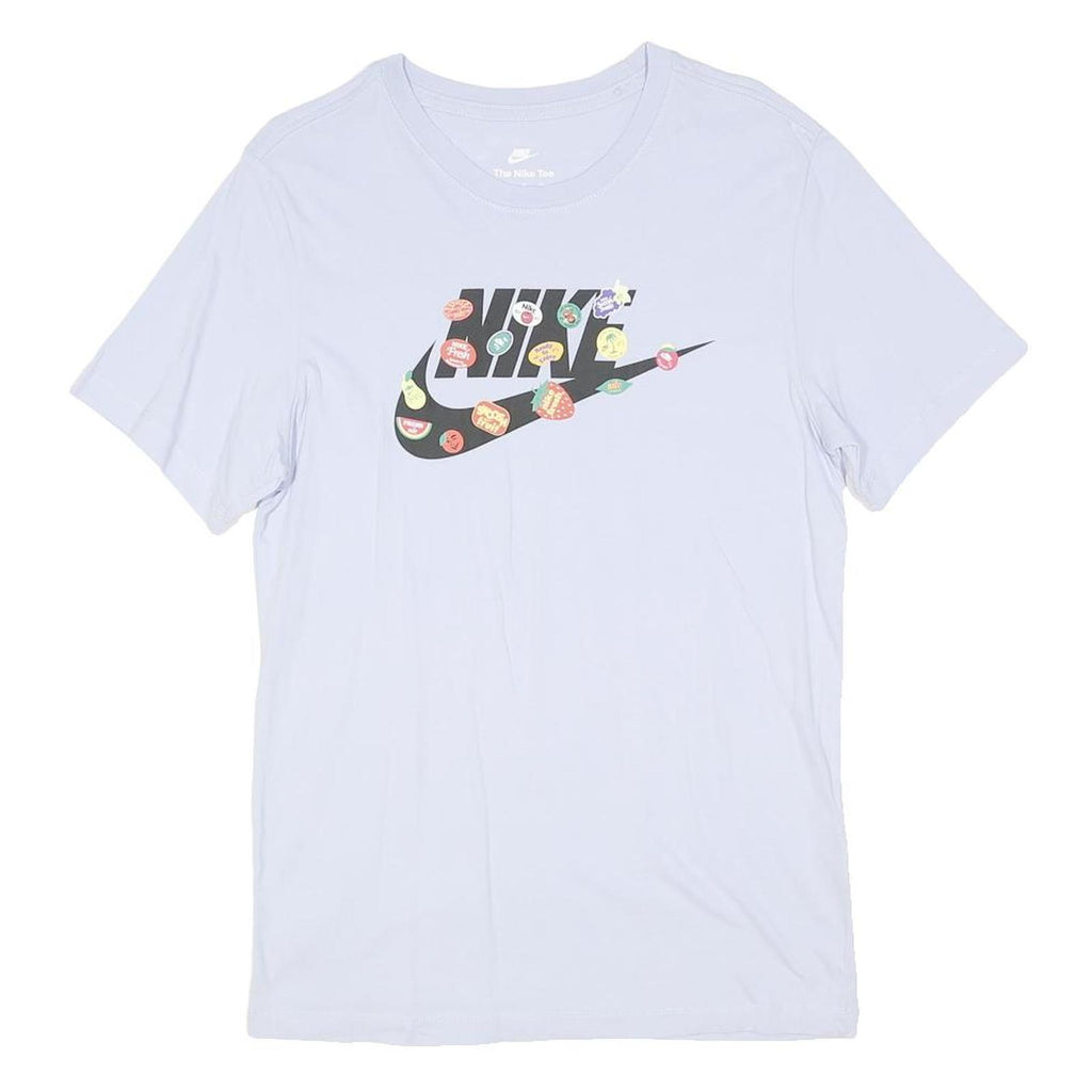 NIKE Mens White Graphic T-Shirt S Short Sleeve Crew Neck Cotton Blend Casual