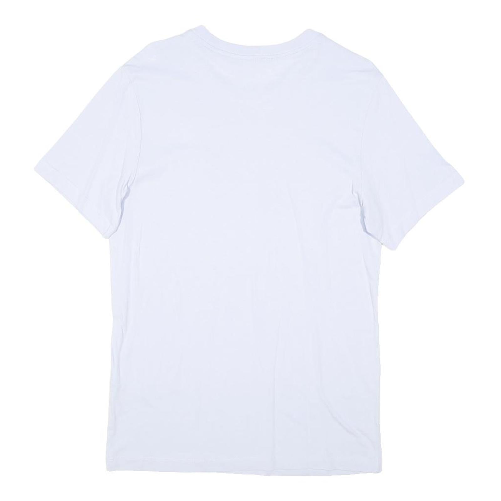 NIKE Mens White Graphic T-Shirt S Short Sleeve Crew Neck Cotton Blend Casual