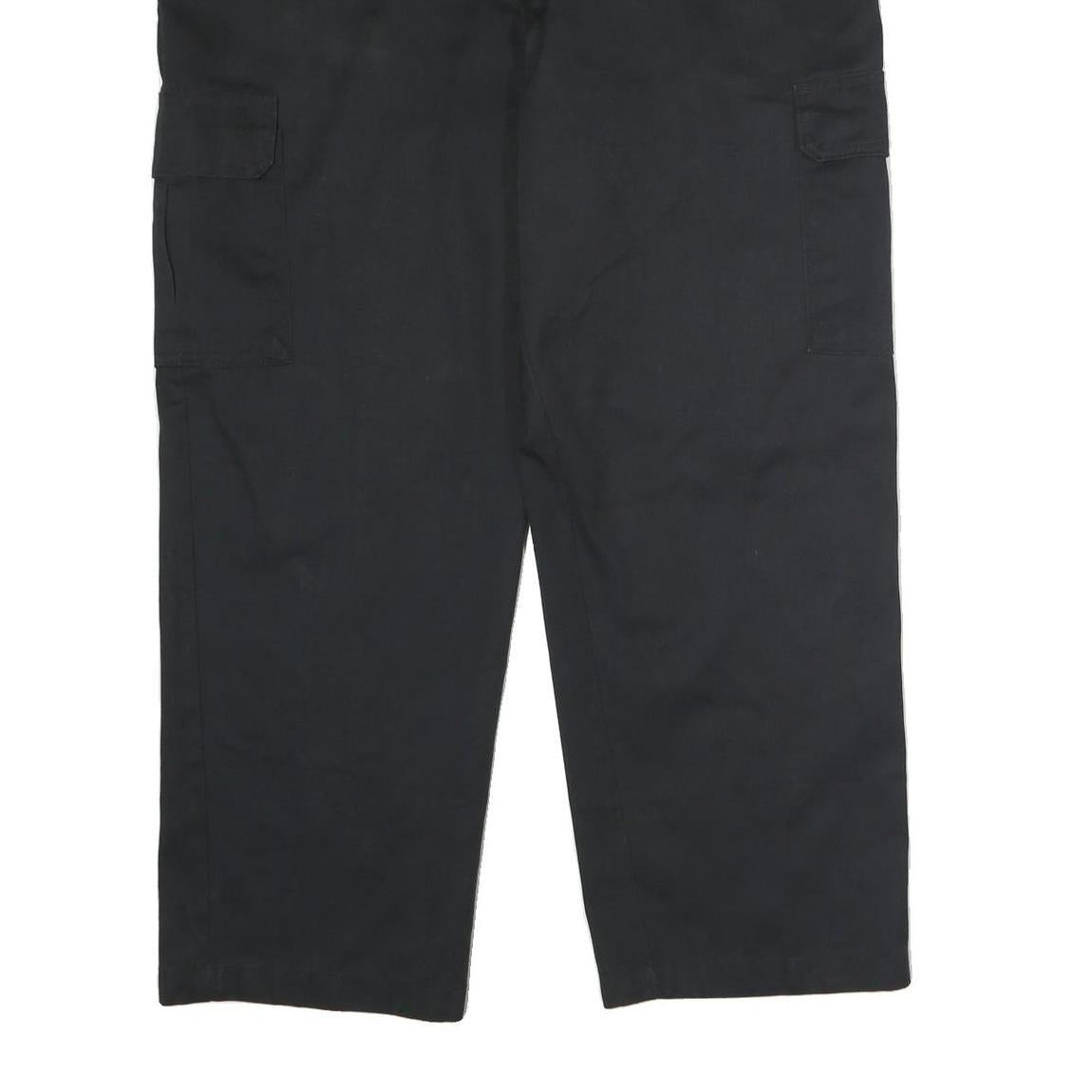 DICKIES Mens Black Cotton Relaxed Straight Trousers W44 L35 Cargo Workwear