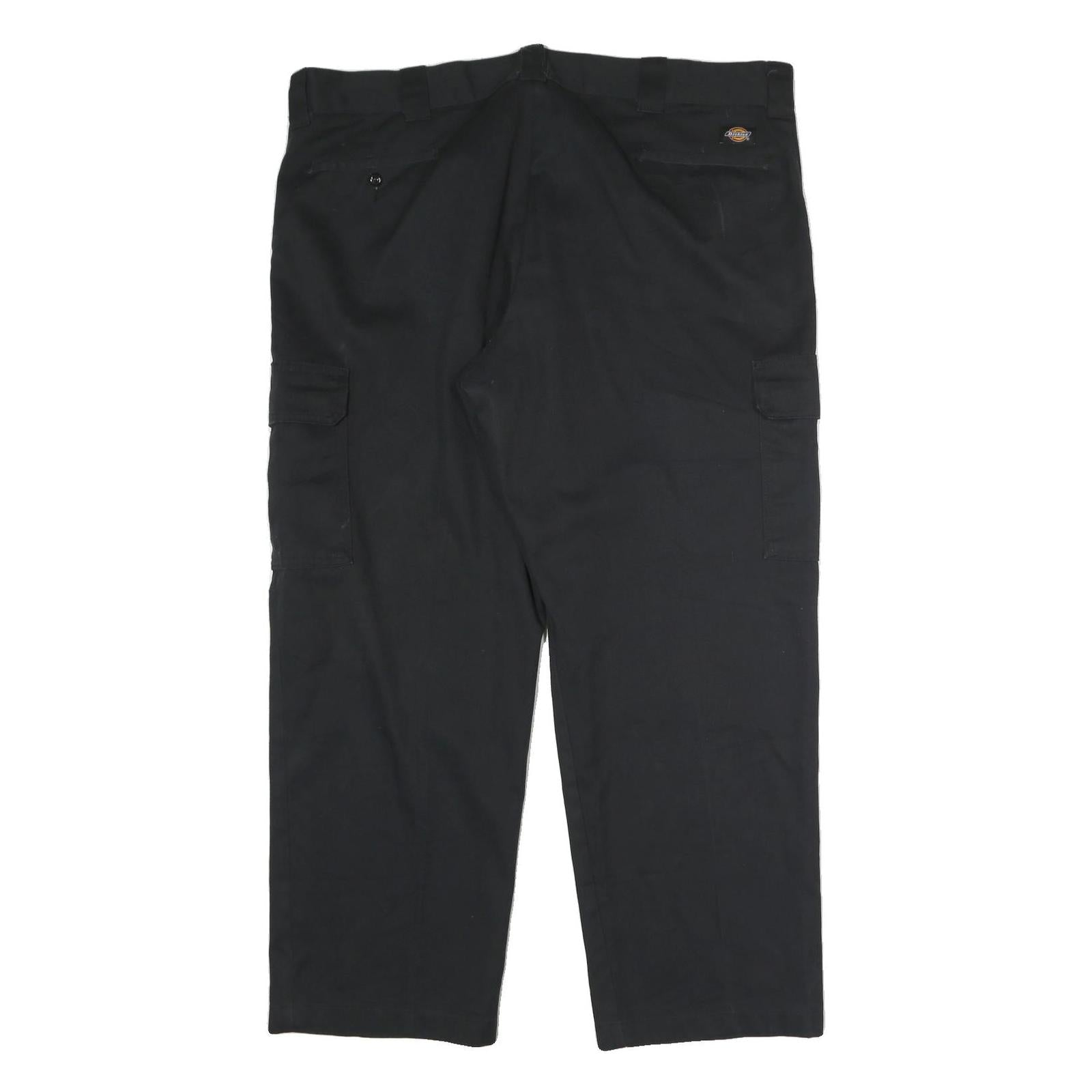 DICKIES Mens Black Cotton Relaxed Straight Trousers W44 L35 Cargo Workwear