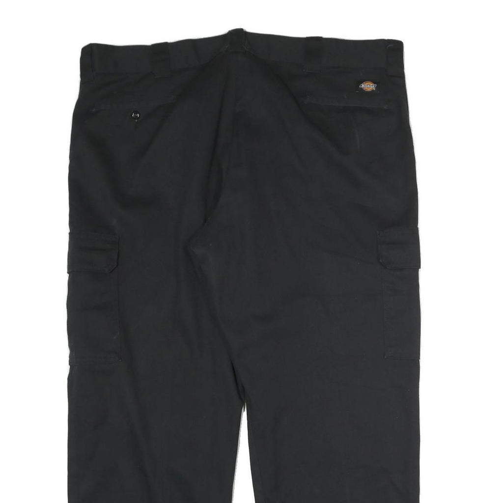 DICKIES Mens Black Cotton Relaxed Straight Trousers W44 L35 Cargo Workwear