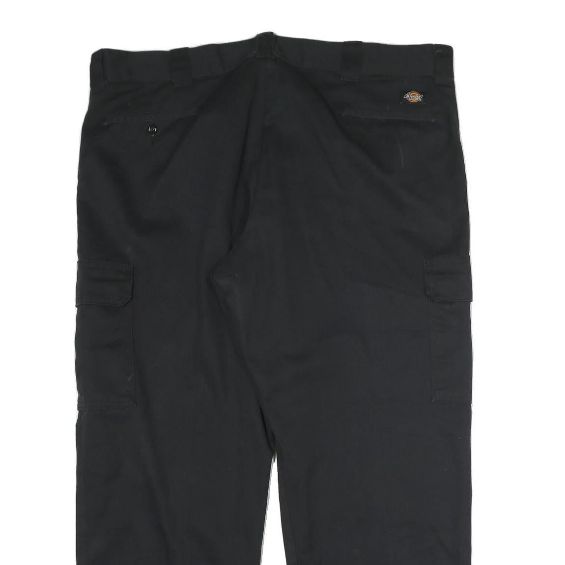 DICKIES Mens Black Cotton Relaxed Straight Trousers W44 L35 Cargo Workwear