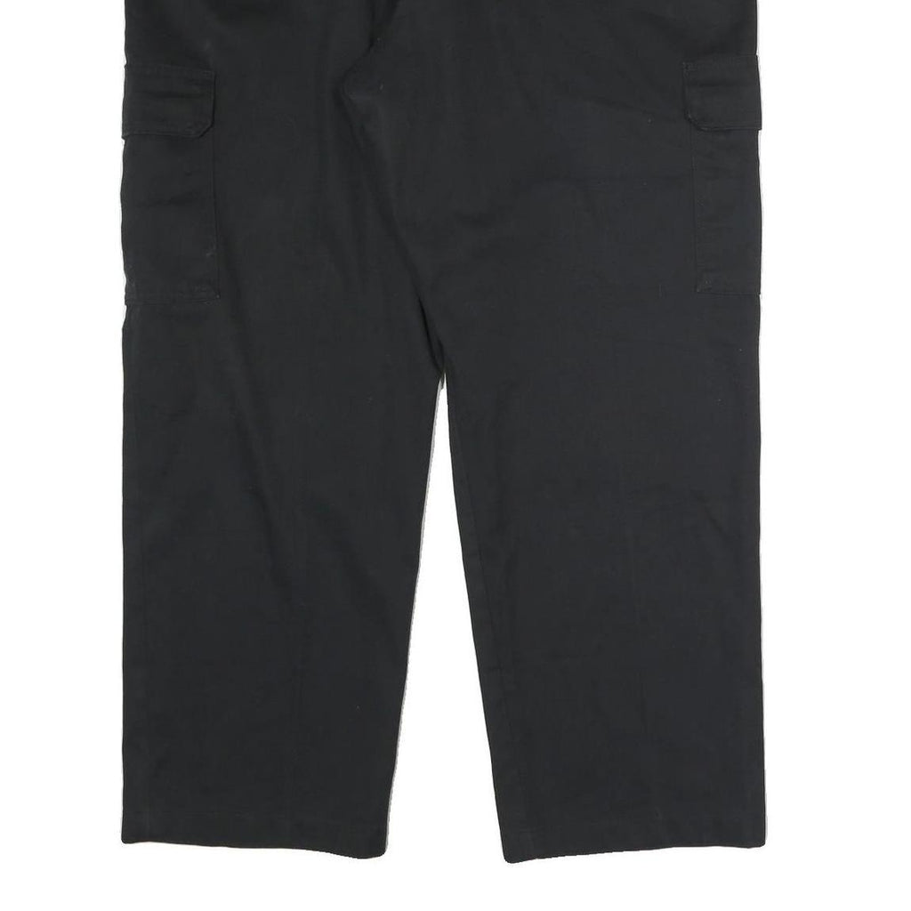 DICKIES Mens Black Cotton Relaxed Straight Trousers W44 L35 Cargo Workwear