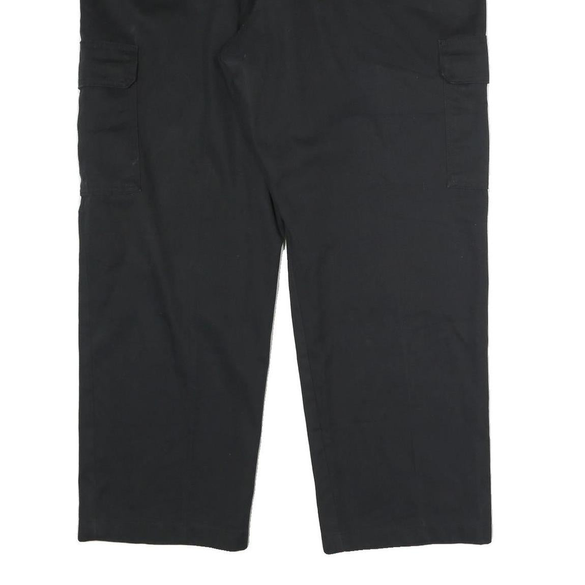 DICKIES Mens Black Cotton Relaxed Straight Trousers W44 L35 Cargo Workwear