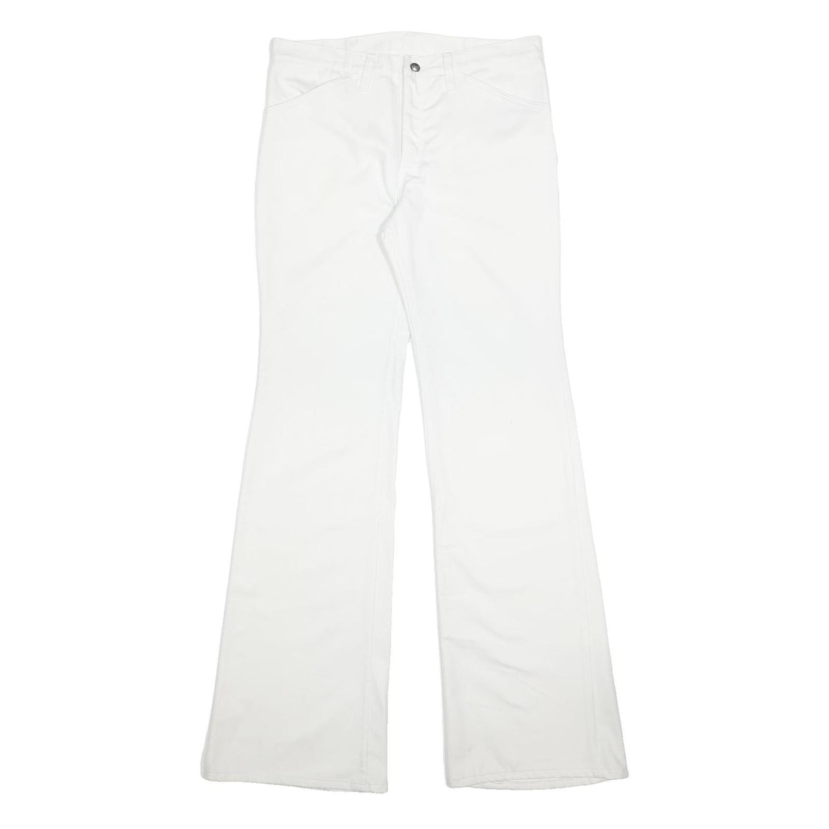 WRANGLER Mens Regular Fit White Cotton Blend Regular Leg Trousers W34 L38