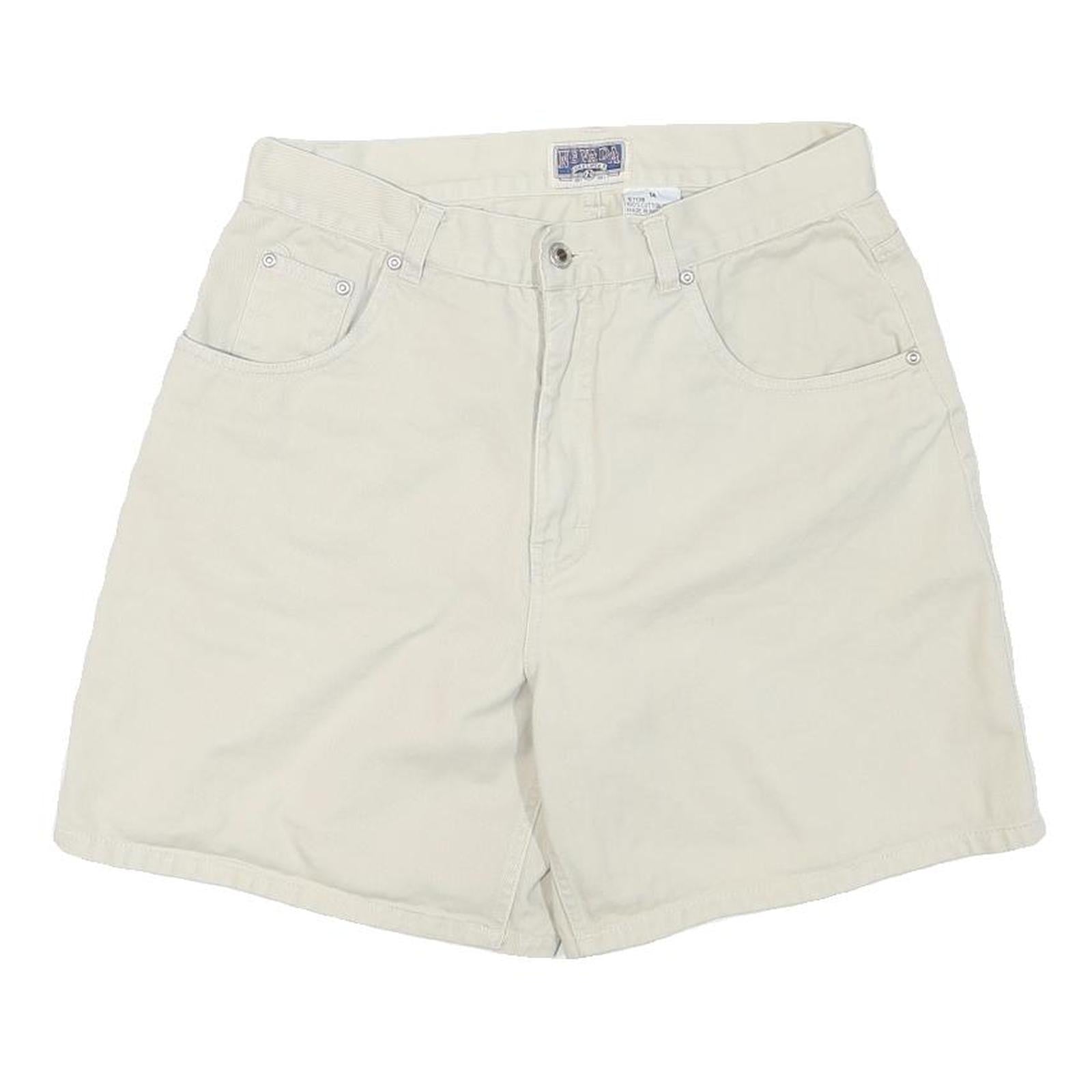 NEVADA Womens Shorts Cream Casual Plain M W30 Cotton Blend Summerwear