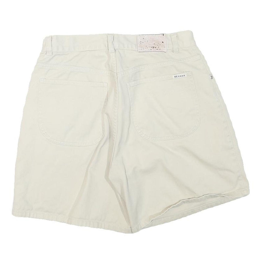 NEVADA Womens Shorts Cream Casual Plain M W30 Cotton Blend Summerwear
