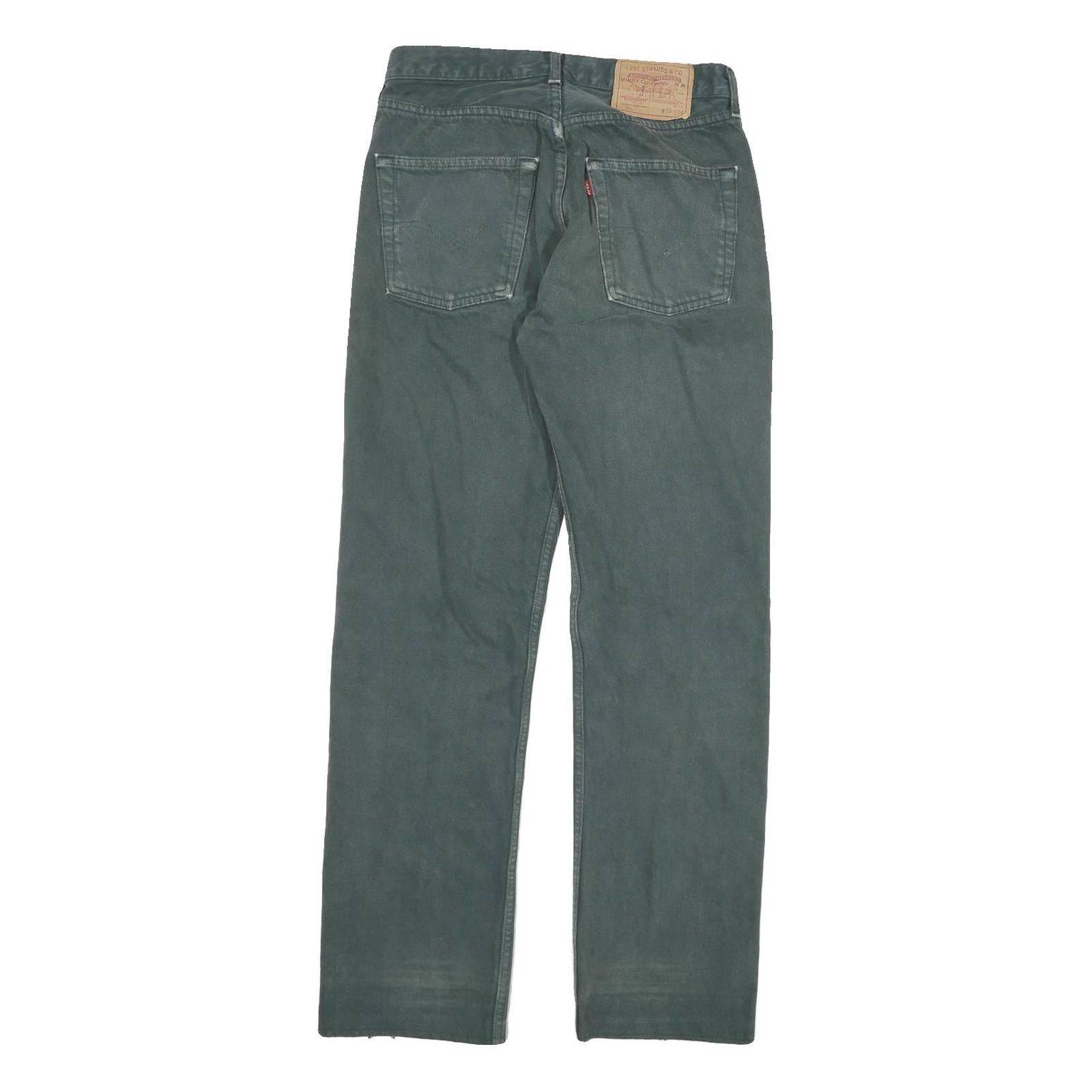 LEVI'S 501 Mens Jeans Blue Regular Straight Denim Medium W26 L30 Classic Button