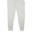 Womens Slim White Cargo Cotton Blend Trousers W31 L28 Zip Pockets Casual