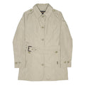 WOOLRICH Womens Beige Lightweight Belted Trench Coat S Nylon Plain Zip Classic