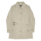 WOOLRICH Womens Beige Lightweight Belted Trench Coat S Nylon Plain Zip Classic