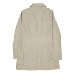 WOOLRICH Womens Beige Lightweight Belted Trench Coat S Nylon Plain Zip Classic