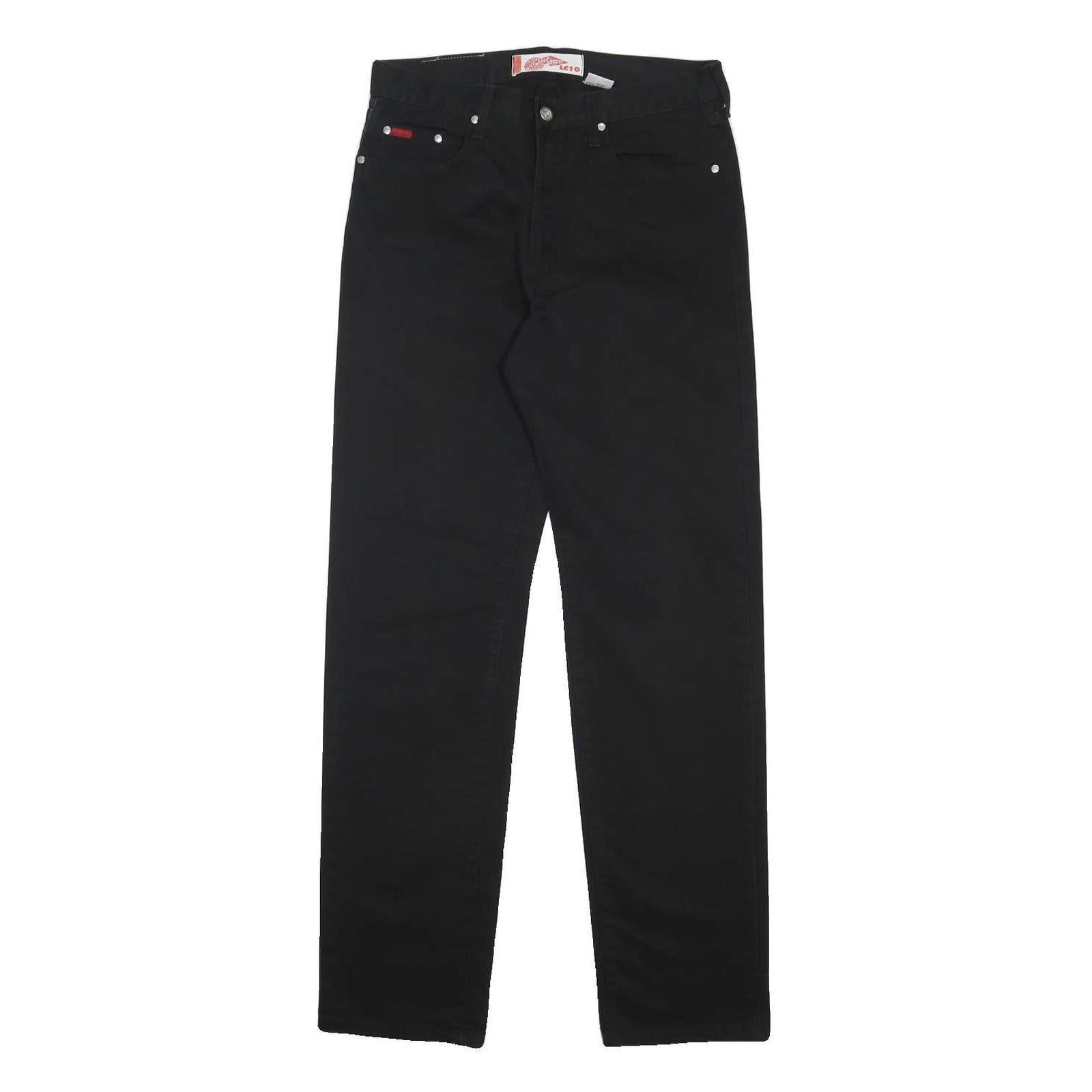 LEE COOPER Mens Cotton Black Regular Straight Trousers W31 L34 Classic Zip