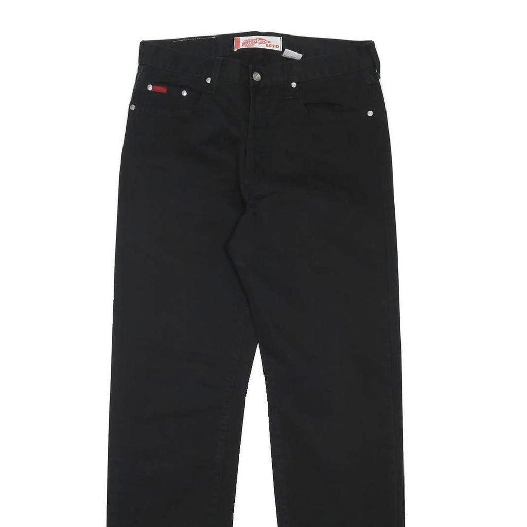 LEE COOPER Mens Cotton Black Regular Straight Trousers W31 L34 Classic Zip