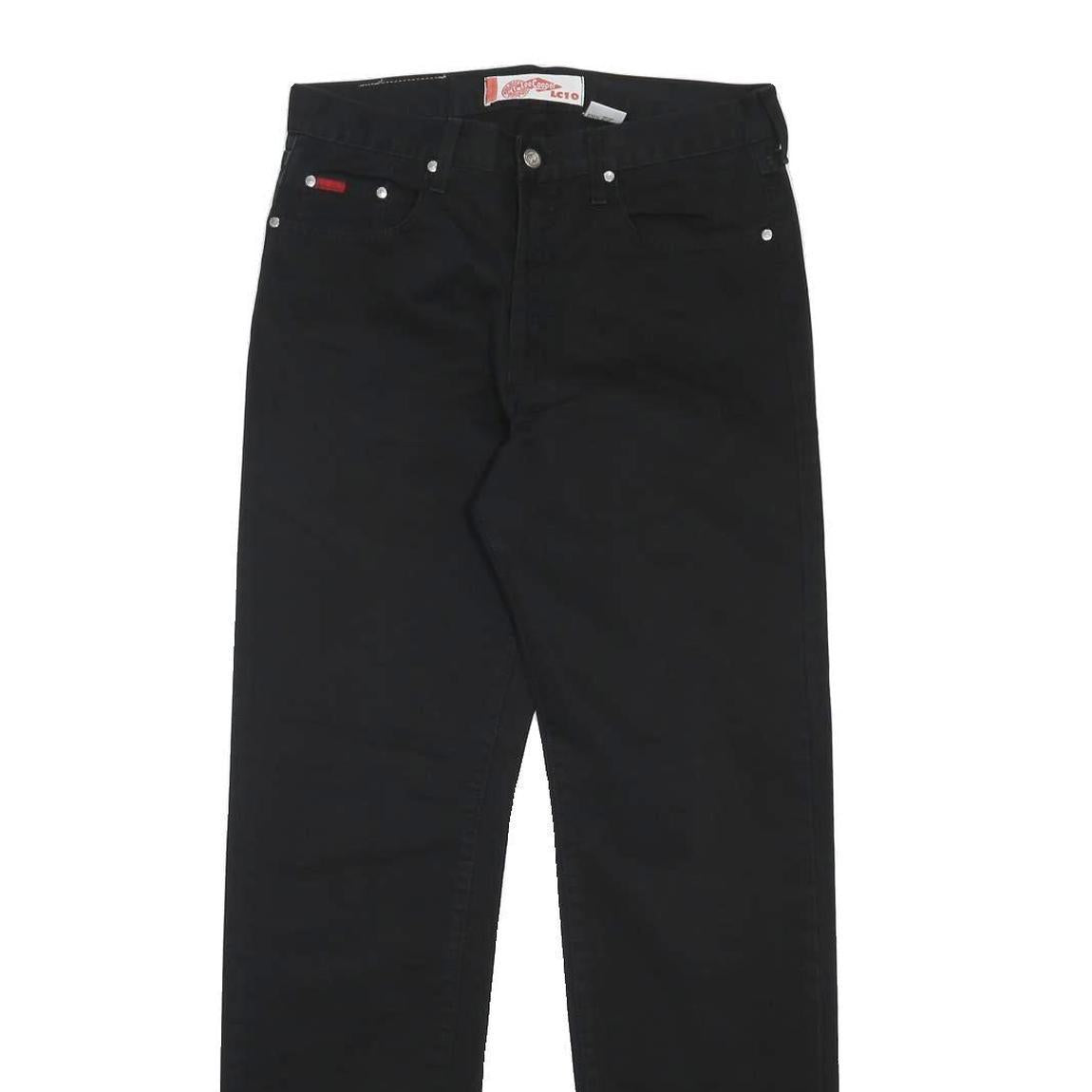 LEE COOPER Mens Cotton Black Regular Straight Trousers W31 L34 Classic Zip