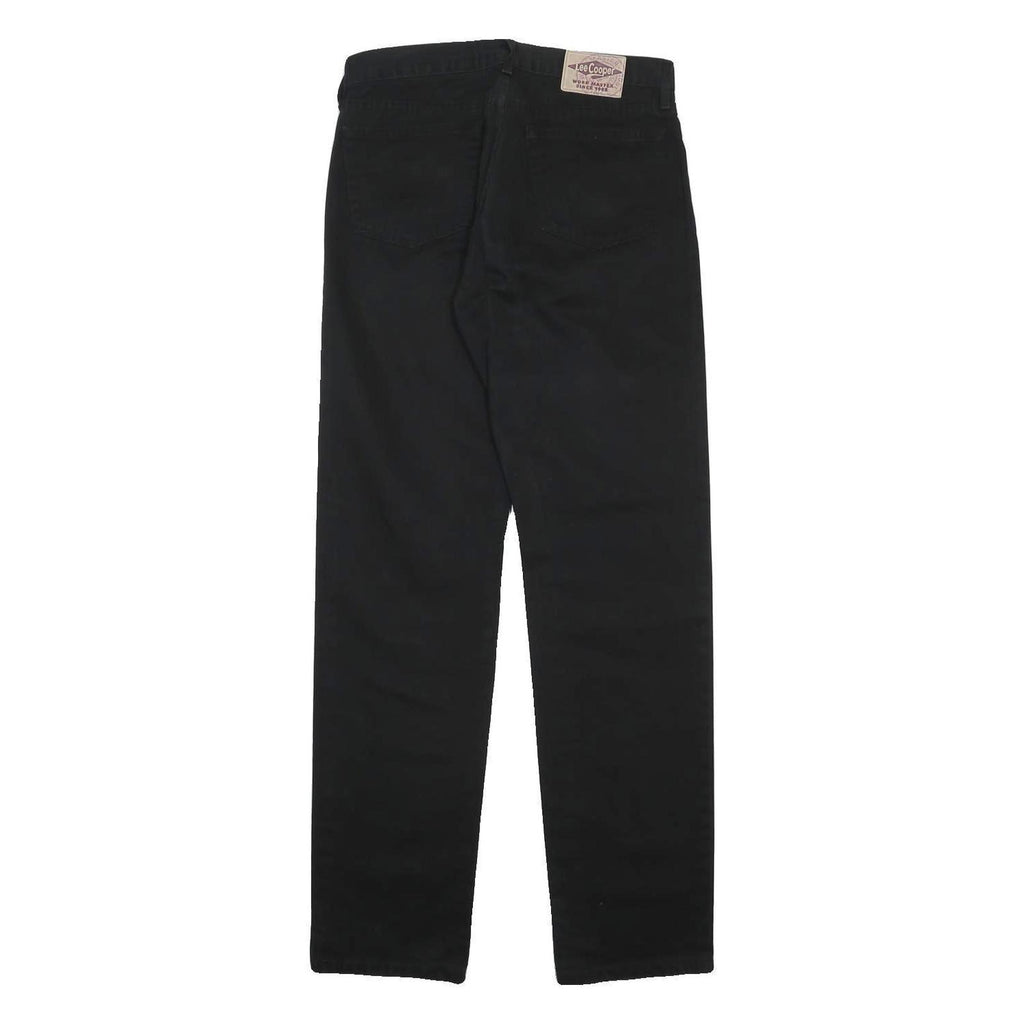 LEE COOPER Mens Cotton Black Regular Straight Trousers W31 L34 Classic Zip