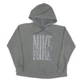 NIKE Womens Grey Hoodie L Cotton Pullover Casual Sports Sweatshirt