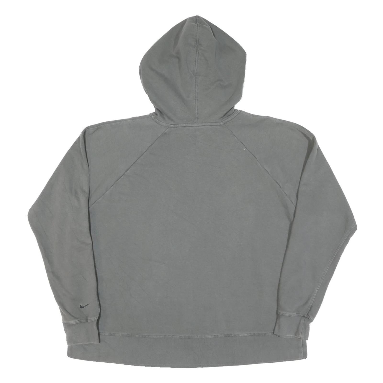 NIKE Womens Grey Hoodie L Cotton Pullover Casual Sports Sweatshirt