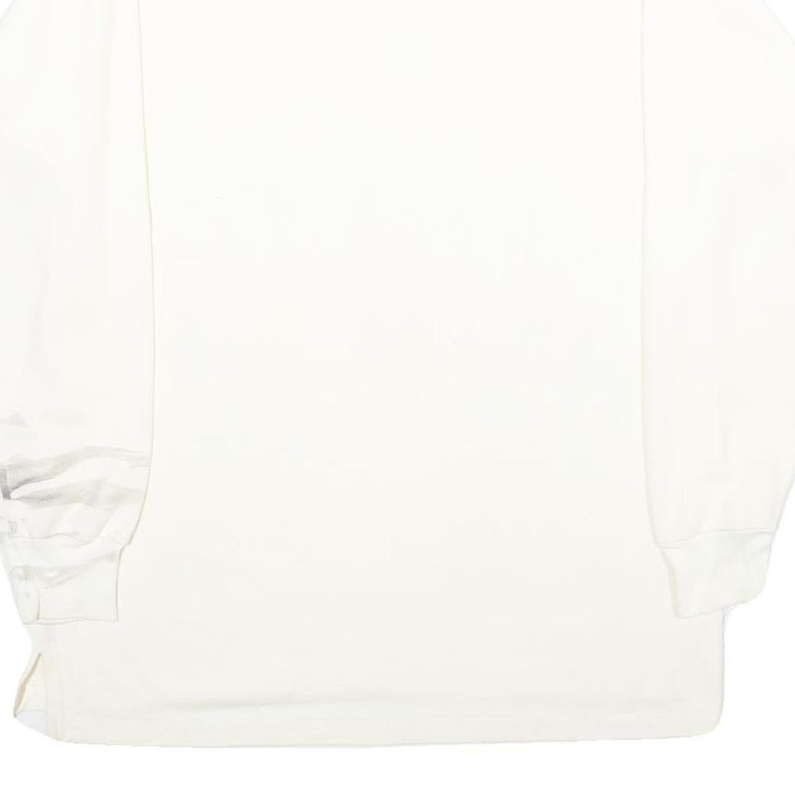 LA MODE Mens White Long Sleeve Plain XL Cotton Polo Shirt Casual Basic