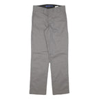 DICKIES Mens Cotton Blend Grey Regular Straight Trousers W28 L30 Workwear Zip