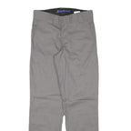 DICKIES Mens Cotton Blend Grey Regular Straight Trousers W28 L30 Workwear Zip
