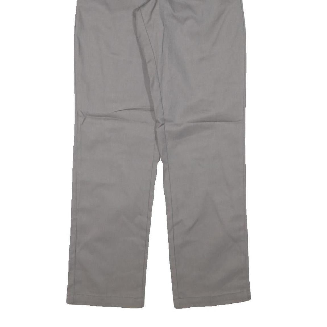 DICKIES Mens Cotton Blend Grey Regular Straight Trousers W28 L30 Workwear Zip