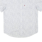 LEVI'S Mens White & Blue Casual Short Sleeve Shirt L Cotton Blend