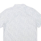 LEVI'S Mens White & Blue Casual Short Sleeve Shirt L Cotton Blend