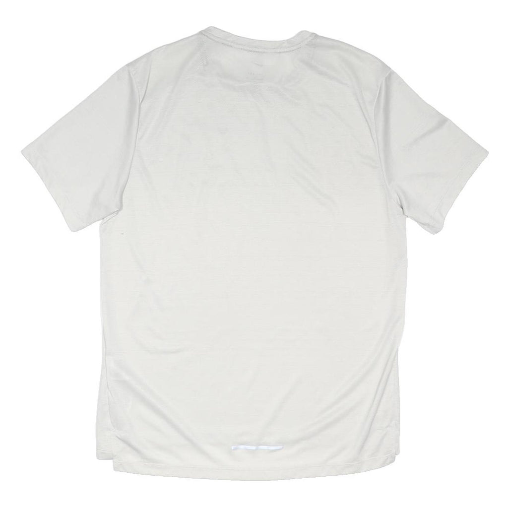 NIKE RUNNING Mens White Athletic T-Shirt M Short Sleeve Crew Neck Reflective