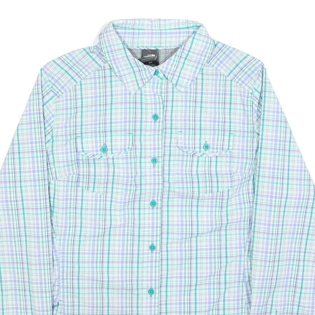 THE NORTH FACE Womens Blue & Purple Check Shirt S Lightweight Breathable Outdoor
