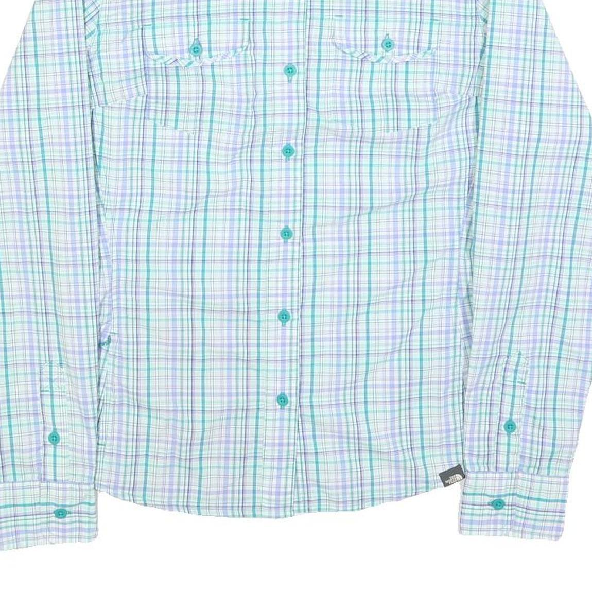 THE NORTH FACE Womens Blue & Purple Check Shirt S Lightweight Breathable Outdoor