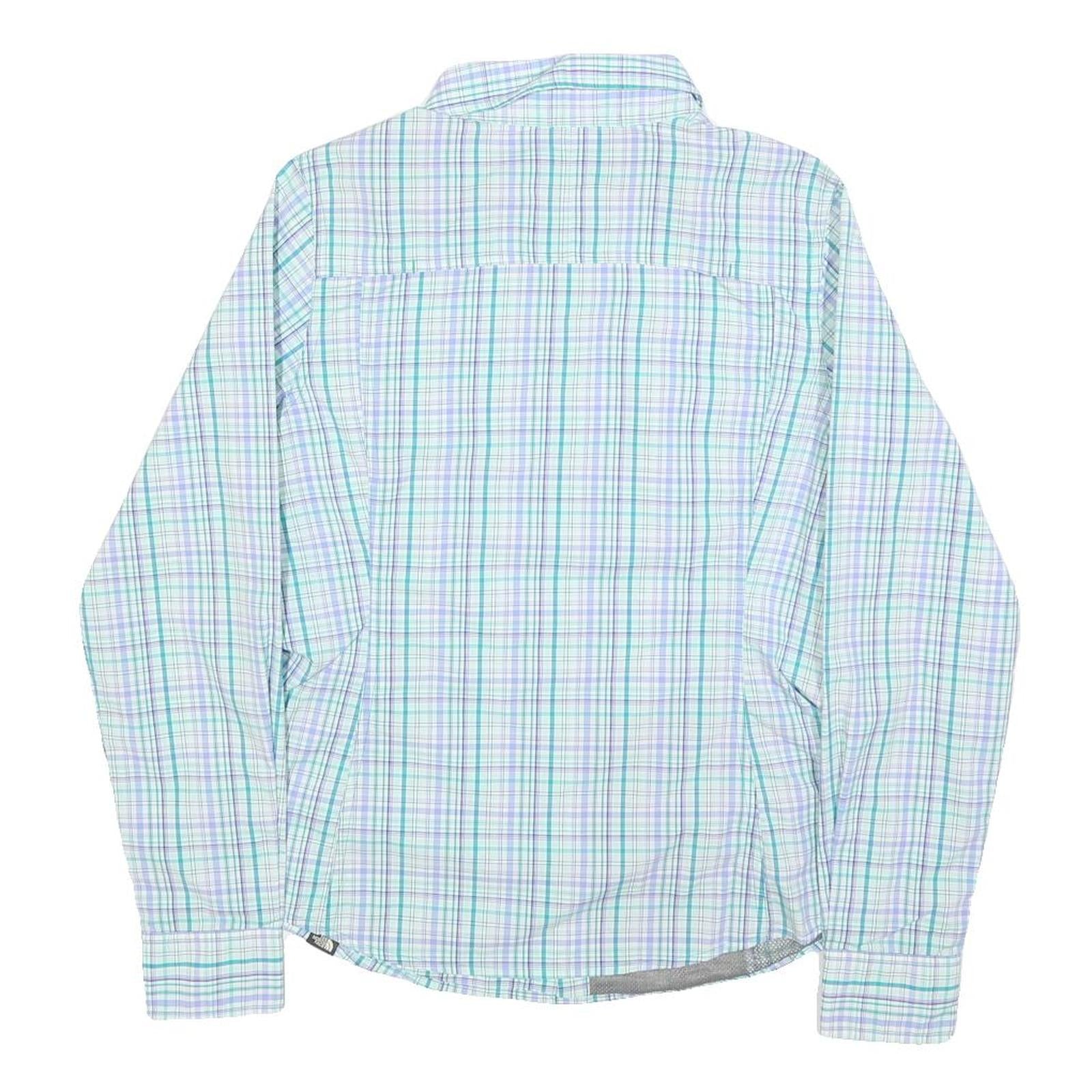 THE NORTH FACE Womens Blue & Purple Check Shirt S Lightweight Breathable Outdoor