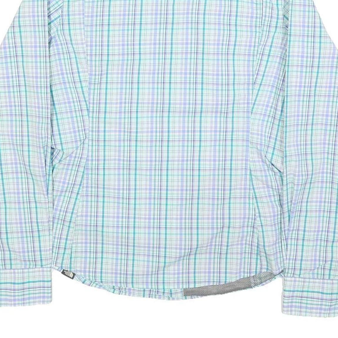 THE NORTH FACE Womens Blue & Purple Check Shirt S Lightweight Breathable Outdoor