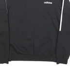 ADIDAS Mens Black Crew Neck Sweatshirt S Cotton Blend Sportswear Top