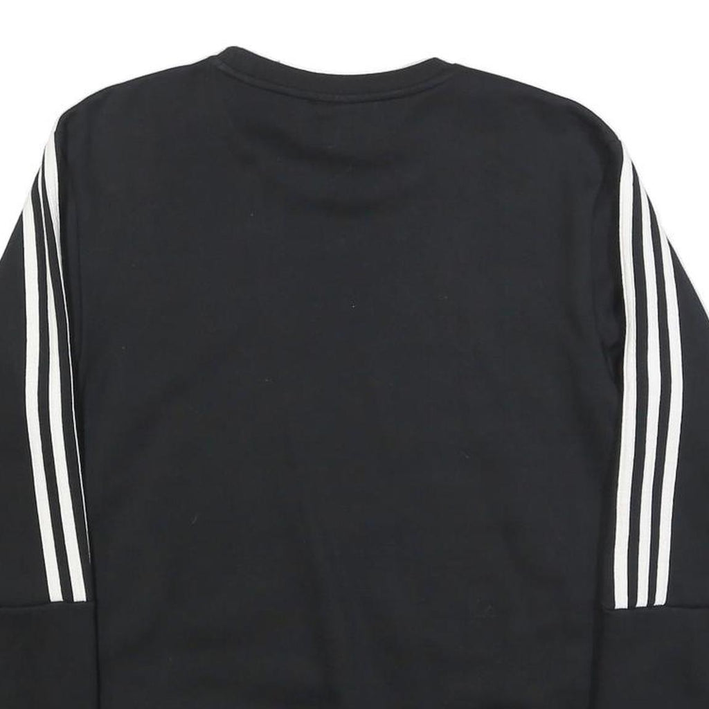 ADIDAS Mens Black Crew Neck Sweatshirt S Cotton Blend Sportswear Top