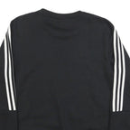 ADIDAS Mens Black Crew Neck Sweatshirt S Cotton Blend Sportswear Top