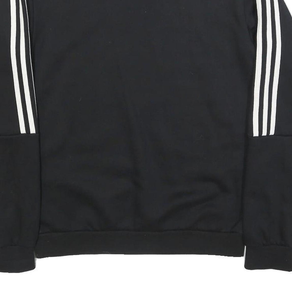 ADIDAS Mens Black Crew Neck Sweatshirt S Cotton Blend Sportswear Top