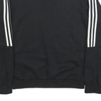 ADIDAS Mens Black Crew Neck Sweatshirt S Cotton Blend Sportswear Top