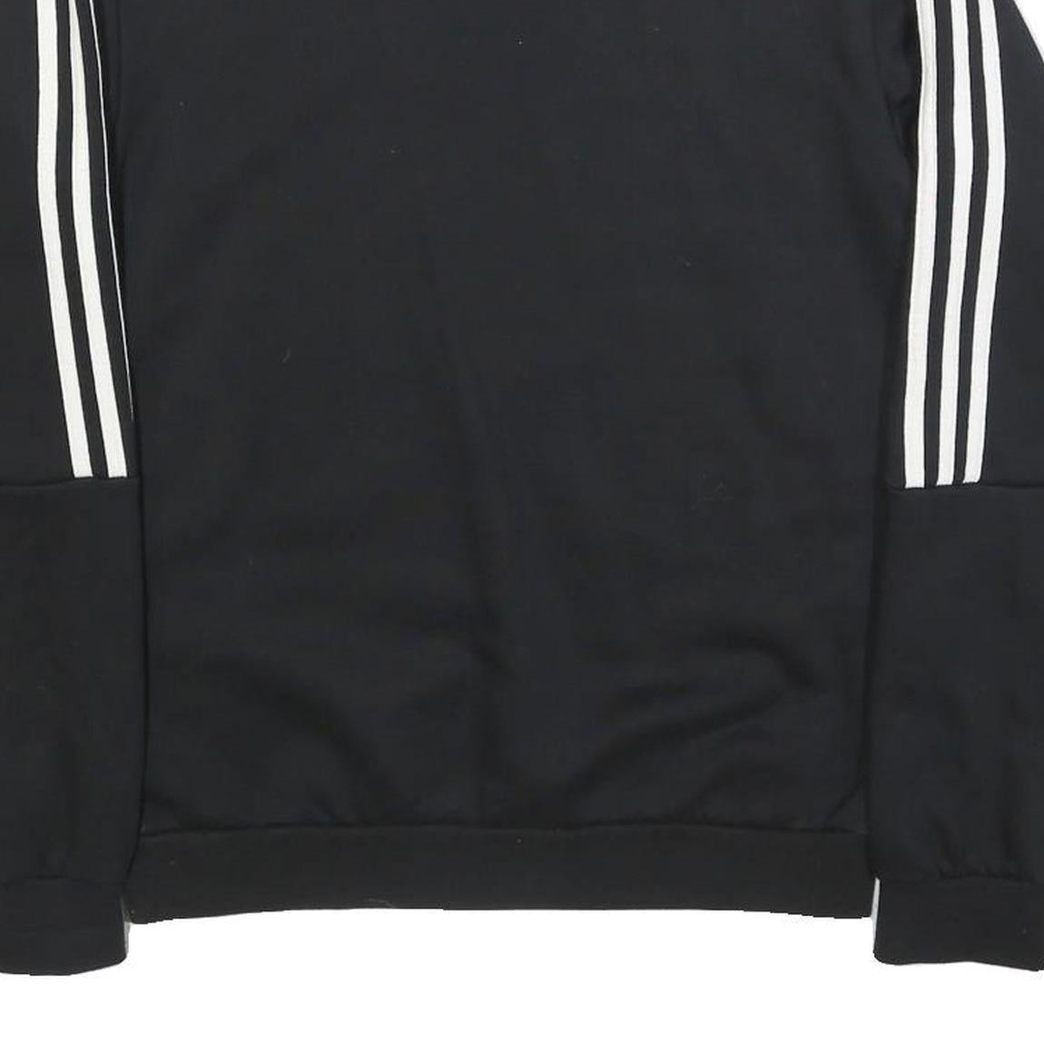 ADIDAS Mens Black Crew Neck Sweatshirt S Cotton Blend Sportswear Top