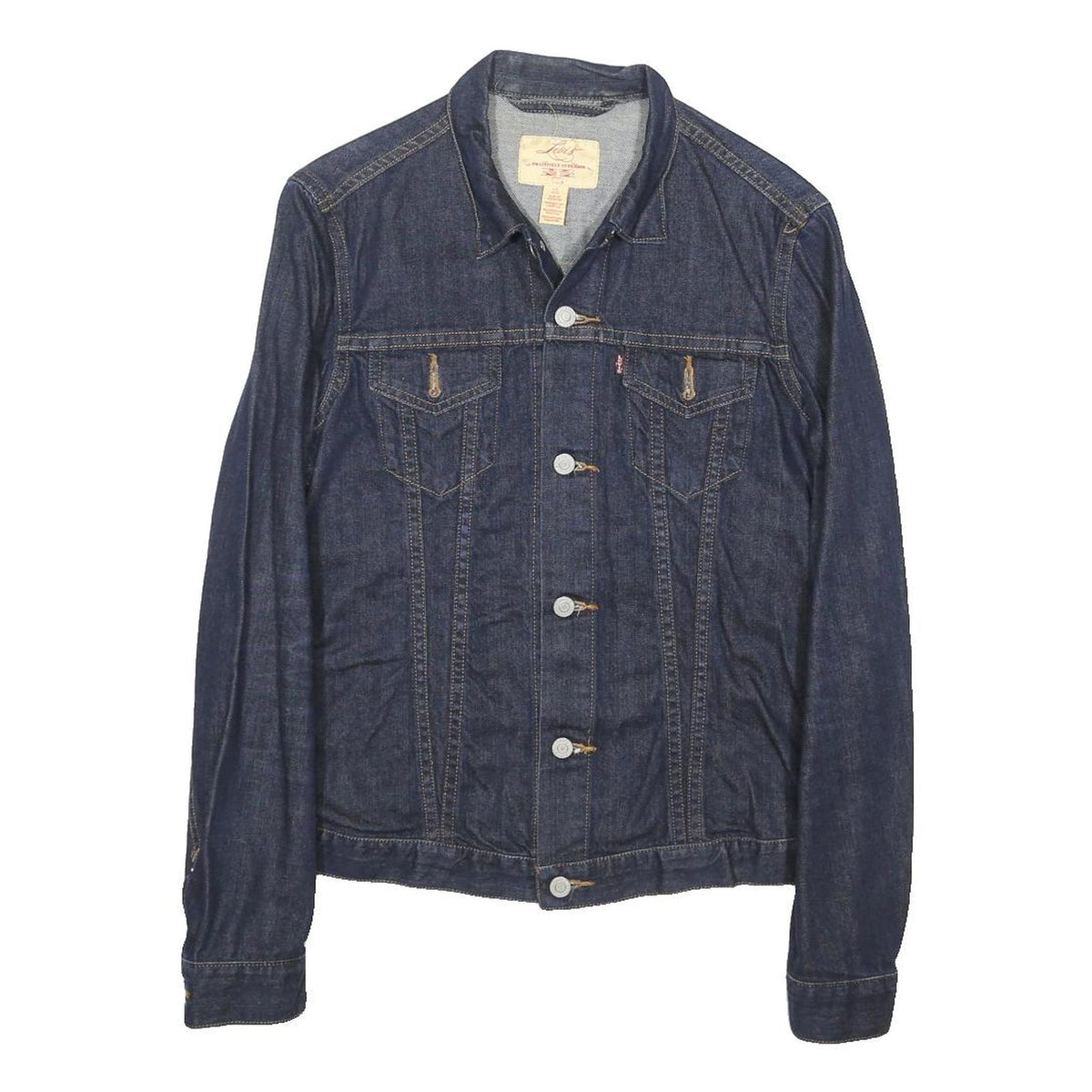 LEVI'S Womens Blue Denim Jacket L Cotton Blend Button Closure Classic Fit