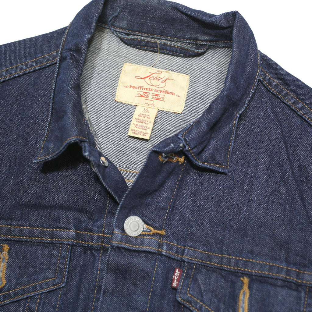 LEVI'S Womens Blue Denim Jacket L Cotton Blend Button Closure Classic Fit