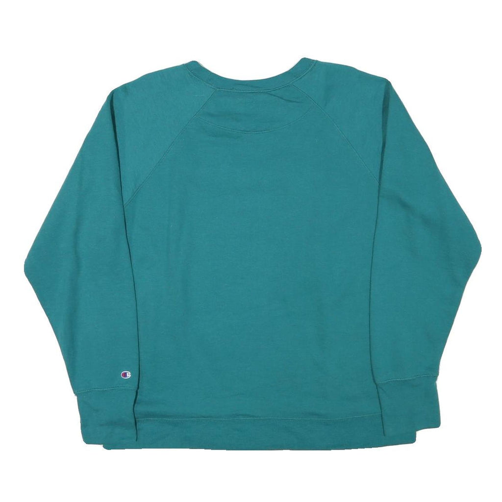 CHAMPION Womens Teal Sweatshirt Crew Neck XL Cotton Blend Pullover Casual