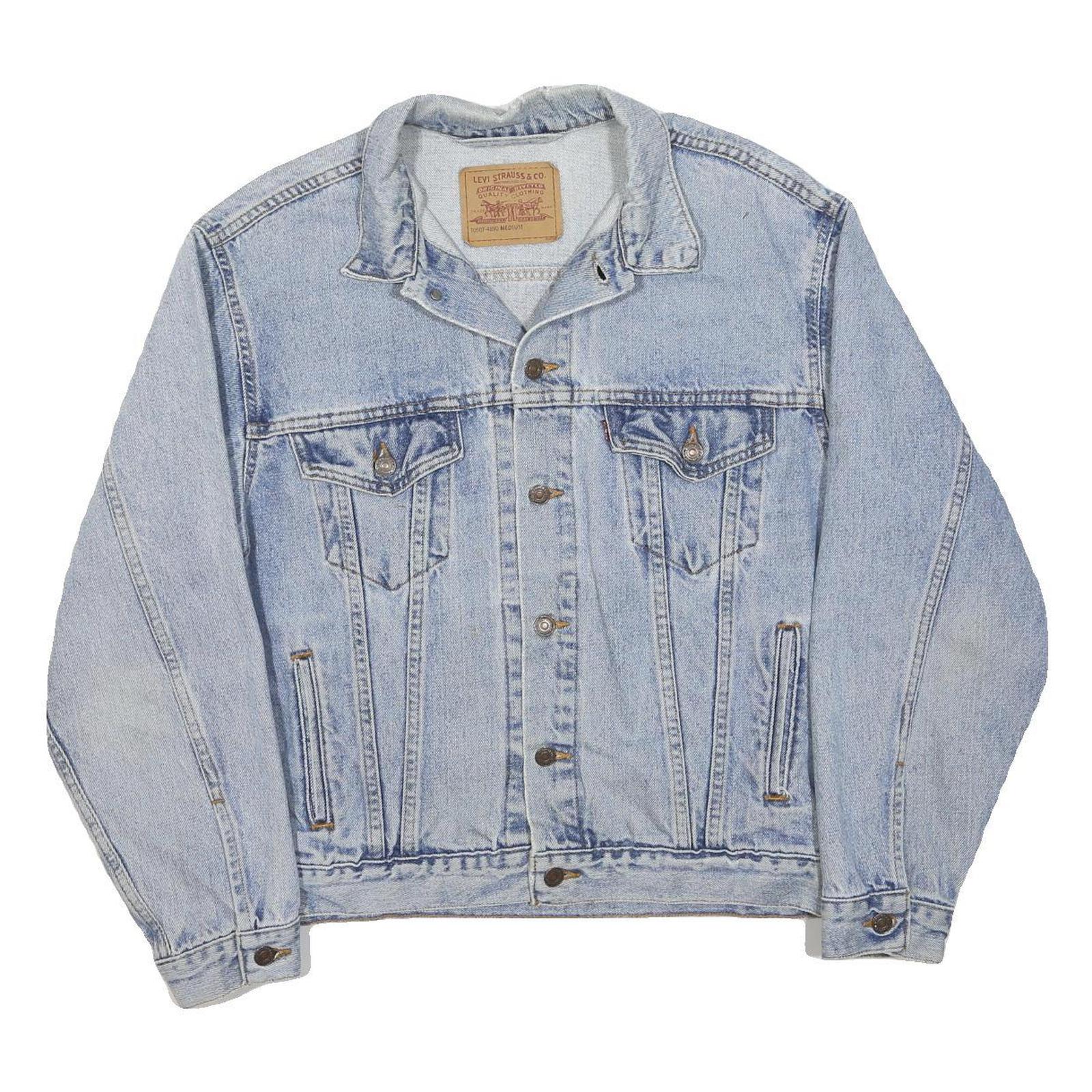 LEVI'S Mens Blue Denim Button Jacket M Cotton Classic Trucker Fit Casual