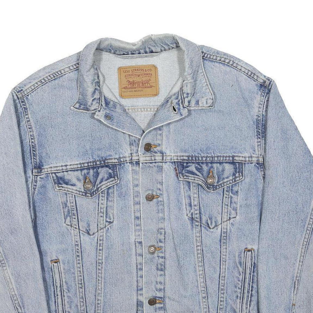 LEVI'S Mens Blue Denim Button Jacket M Cotton Classic Trucker Fit Casual