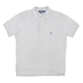 POLO RALPH LAUREN Mens Grey Polo Blue Embroidered Logo Short Sleeve Plain M